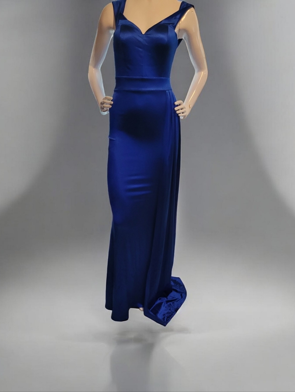 SHEIN Sapphire Blue Satin Column Gown